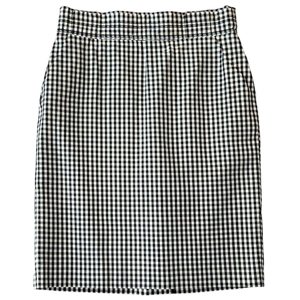 ANN TAYLOR Gingham Pencil Skirt Black White Check size 4P - Picture 2 of 6